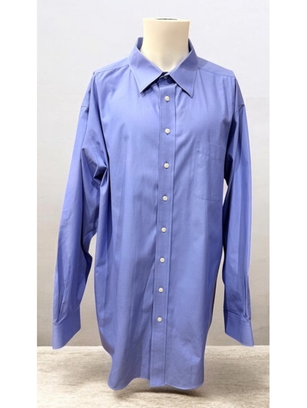 Round Tree & Yorke Gold Label Men's Long Sleeve Blue Dress Shirt Button-Up 3XLT